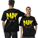 Black Oversized T-Shirt with DARK logo - MAK Style